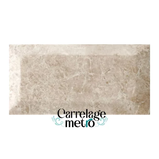 Carrelage métro biseauté 10x20 couleur marbre naturel