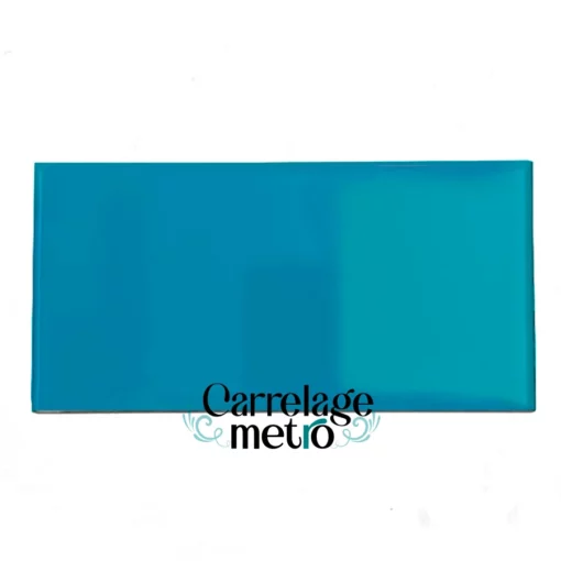 Carrelage métro biseauté 10x20 couleur Aqua blue turquoise