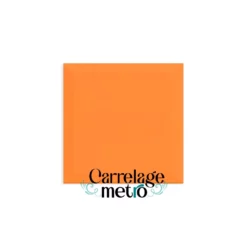 Carrelage métro biseauté carré couleur orange 10x10