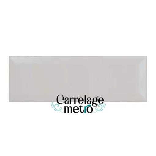 Carrelage métro biseauté couleur gris brillant 10x30