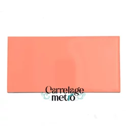 Carrelage métro biseauté 10x20 couleur rose saumon corail