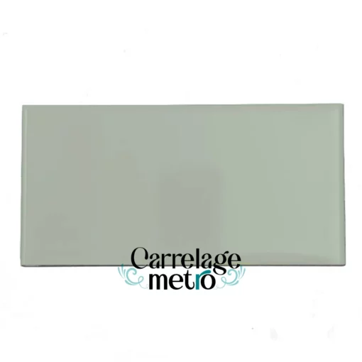 Carrelage métro biseauté 10x20 couleur vert sauge