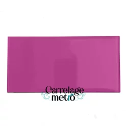 Carrelage métro biseauté 10x20 couleur violet