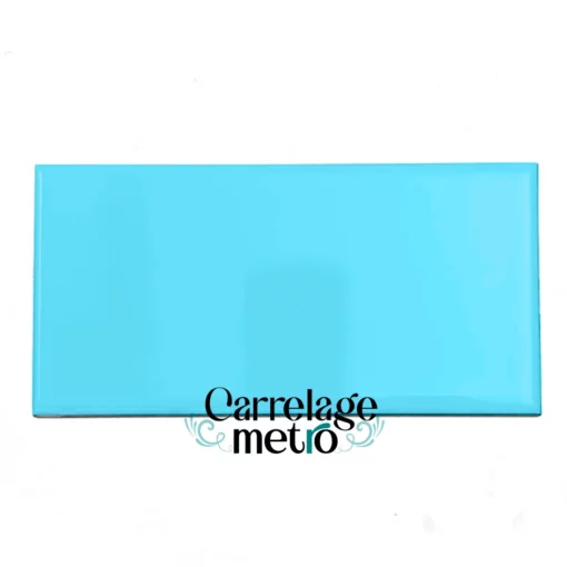 Carrelage métro biseauté couleur bleu air 10x20