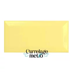 Carrelage métro couleur jaune poussin 7,5x15