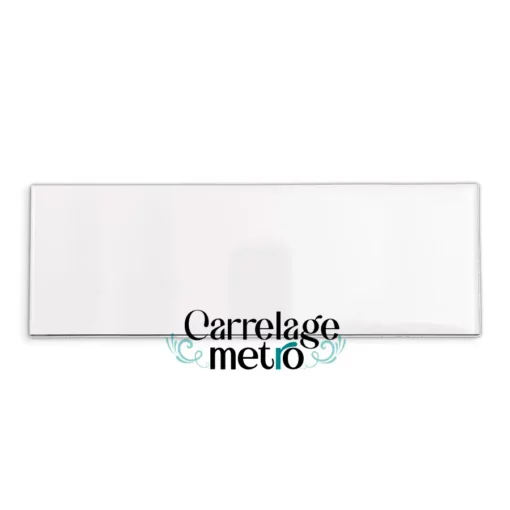 Carrelage metro plat couleur blanc brillant 10x30