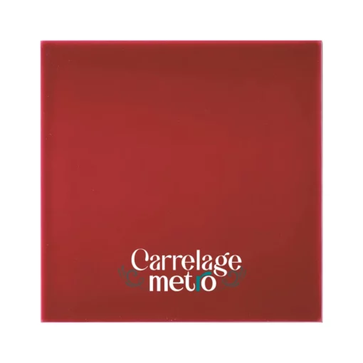 Carrelage métro plat carré couleur rouge bordeux 15x15