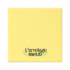 Carrelage métro plat carré couleur jaune clair 15x15