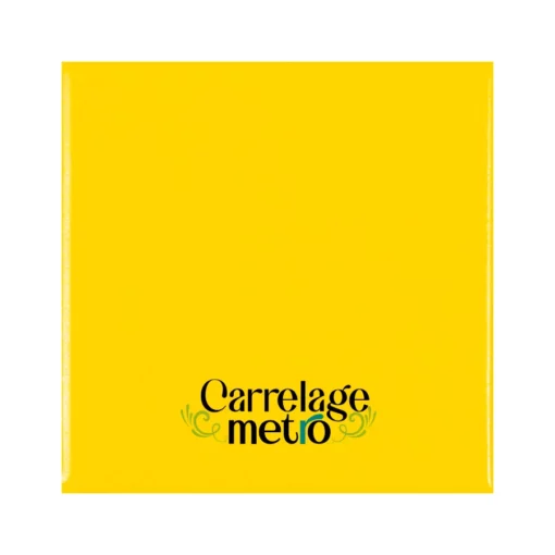 Carrelage métro plat carré couleur jaune soleil 15x15