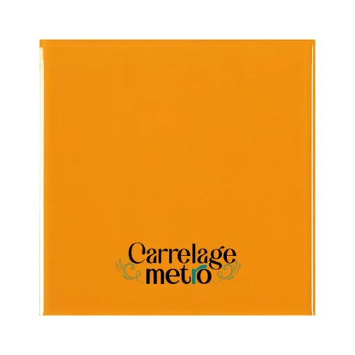 Carrelage métro plat carré couleur ocre orange 15x15