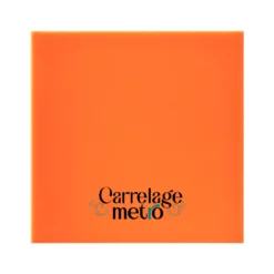 Carrelage métro plat carré couleur orange 15x15