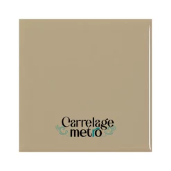 Carrelage métro plat carré couleur pierre marron clair 15x15