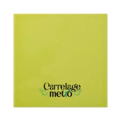 Carrelage métro plat carré couleur vert pistache 15x15