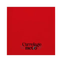 Carrelage métro plat carré couleur rouge feu 10x10