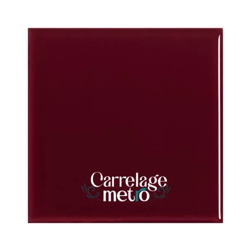 Carrelage métro plat carré couleur rouge grenat 15x15