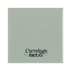 Carrelage métro plat carré couleur gris sauge 15x15