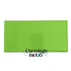 Carrelage métro biseauté 10x20 couleur vert oasis