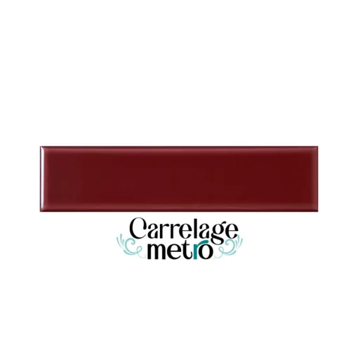 Carrelage métro biseauté ou lisse couleur rouge bordeaux 7,5x30