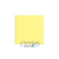 Carrelage métro biseauté carré couleur jaune 10x10