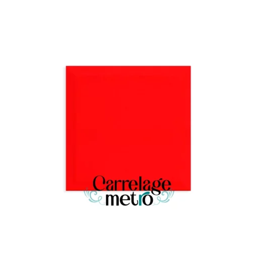 Carrelage métro biseauté carré couleur rouge 10x10