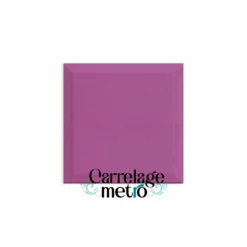 Carrelage métro biseauté carré couleur violet 10x10