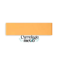 Carrelage métro biseauté lisse couleur moutarde orange 7,5x30