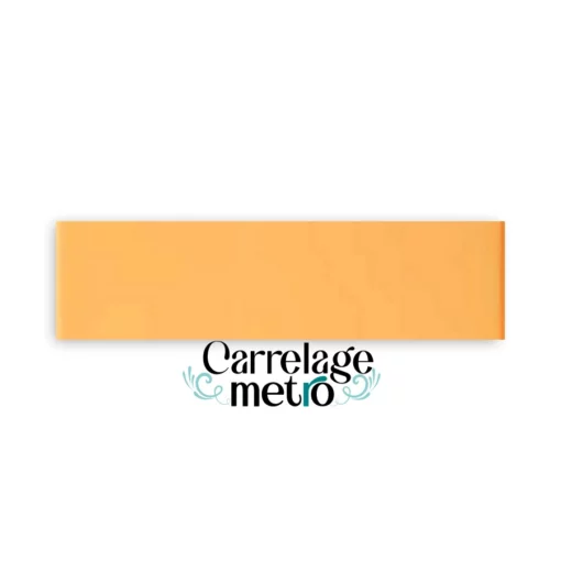 Carrelage métro biseauté lisse couleur moutarde orange 7,5x30