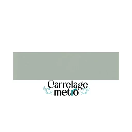 Carrelage métro biseauté ou lisse couleur sauge gris vert 7,5x30