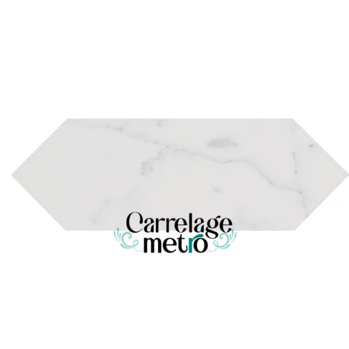 Carrelage métro picket couleur marbre blanc 10x30